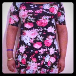 Floral off the should mini dress