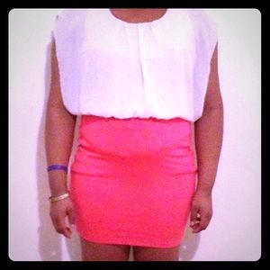 White and pink party dress
