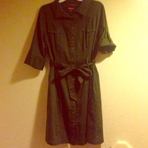 Army inspired buttoned up dress