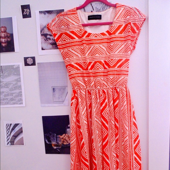 Orange and white lace dress