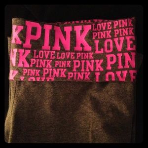 PINK long yoga pants gray Medium