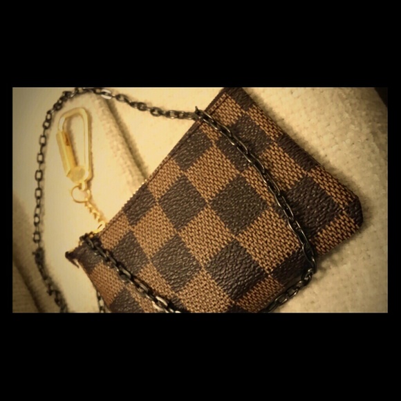 Key coin pouch Checked pattern