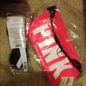 Never opened pink fanny pack and glasses