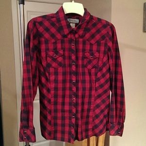 Red and black western top Red and black western top