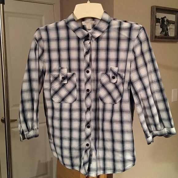 Plaid 3/4 top