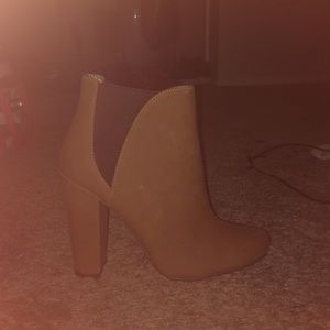 Tan and brown bootie