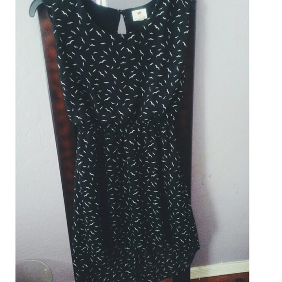 Flowy high low bird dress