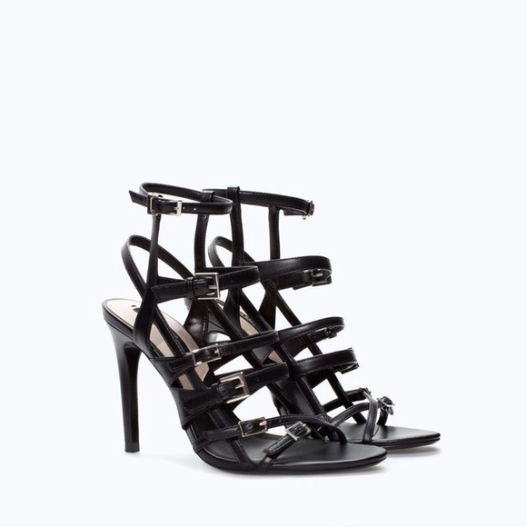 Brand New Zara Leather Strappy Heel