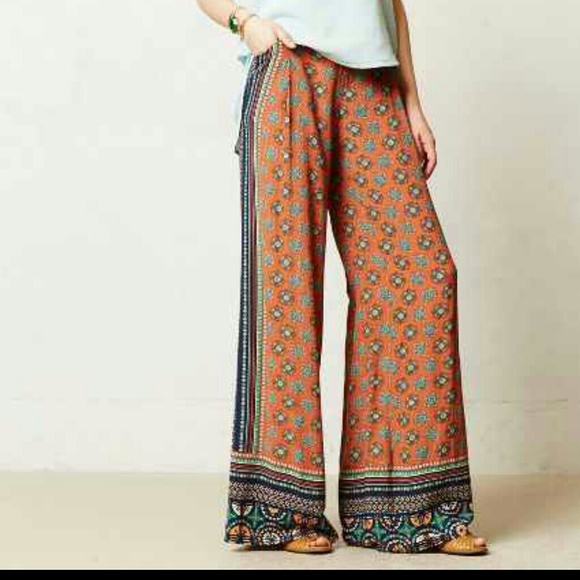 ON HOLD** Wide leg printed ANTHROPOLOGIE pants