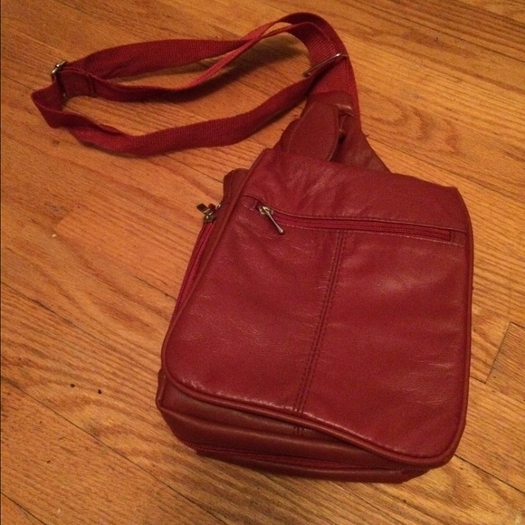Red shoulder bag