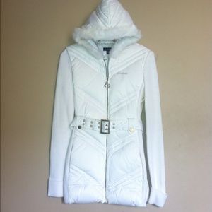 💕bebe💕 NWT white hooded jacket
