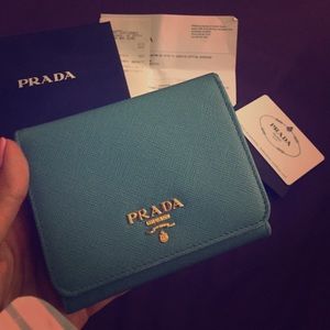 Sale--Turquoise PRADA wallet ❤️ authentic 100%