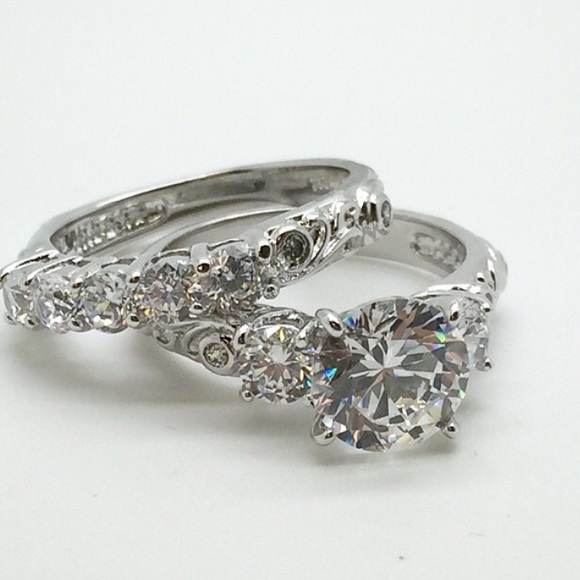 Jewelry - Sterling Silver 2-Piece CZ Engagement Ring