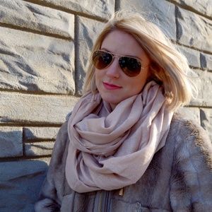 EXPRESS Pastel Pink Shimmer Infinity Scarf