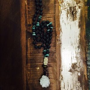 Zeolite Crystal Necklace w/ Turquoise