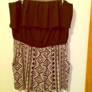 Black and white tribal print romper