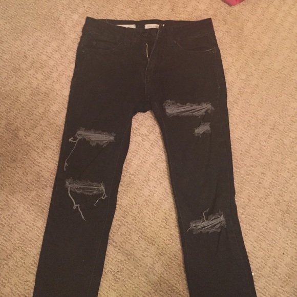 silence + noise Denim - Silence + Noise ripped black jeans