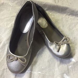 Silver ballet flats