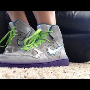 High top Nike shoes.