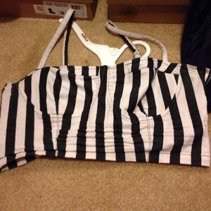 Striped bustier crop top