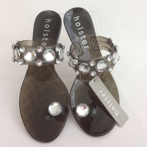 New Holster Black Studded Sandals