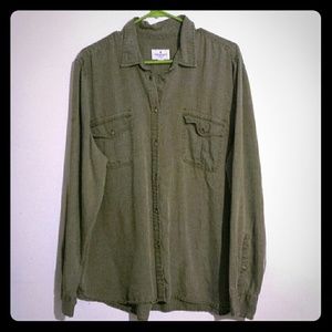 Olive green long sleeve flannel