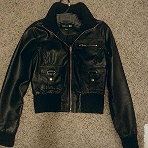 Black leather jacket