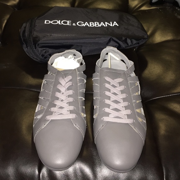 Dolce & Gabbana Men's Gray Leather Sneakers Size11