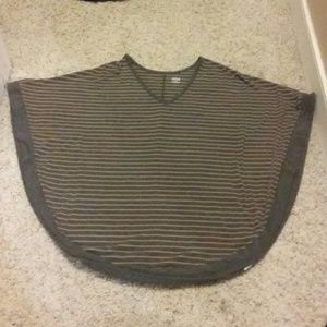 Grey and brown bat wing shirt