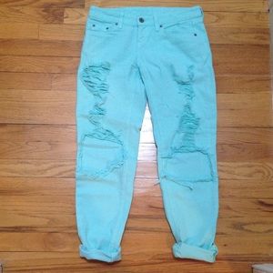 LF Carmar Mint Distressed Boyfriend Jeans