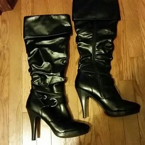 Black knee high boots
