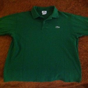Men's short sleeve Kelly green Lacoste polo.