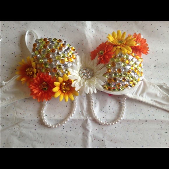 Orange & Yellow Rave Bra