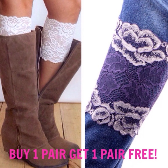 Accessories - 💕BUNDLE💕 Lavendar & Grey Pairs Lace Boot Cuffs