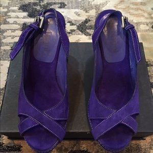 Purple suede Italian designer sandal
