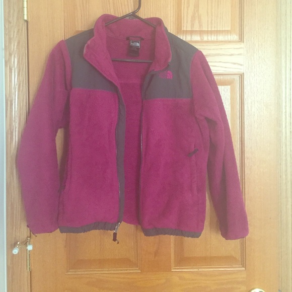 Pink and grey north face