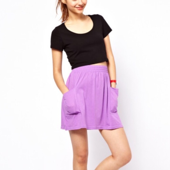 Jersey high-waisted skirt with pockets 🍇🍭