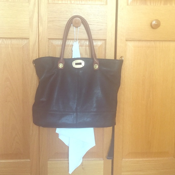 Black and brown tote