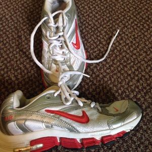 Nike gray white red sneakers !
