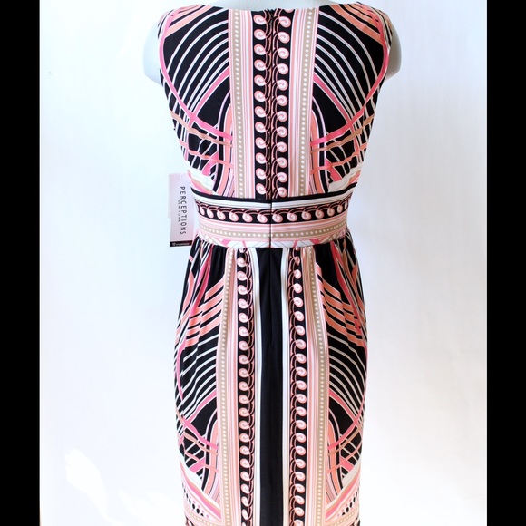 NWT Black, Pink, Peach, and Cream Dress - Picture 2 of 4