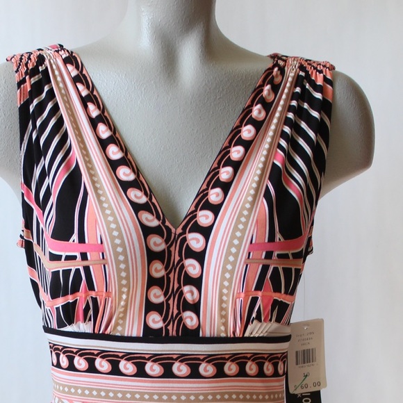 NWT Black, Pink, Peach, and Cream Dress - Picture 3 of 4