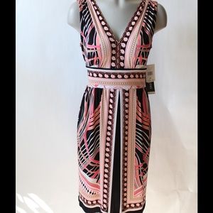 NWT Black, Pink, Peach, and Cream Dress