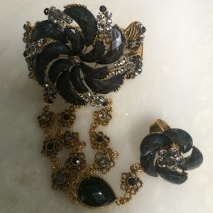 Bracelet with adjustable ring attached