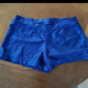 Blue shiny shorts