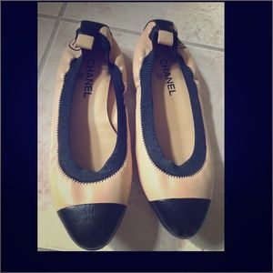 Chanel 100%Authentic Ballerinas Beige/Black size40