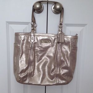 COACH metallic/shimmer tote