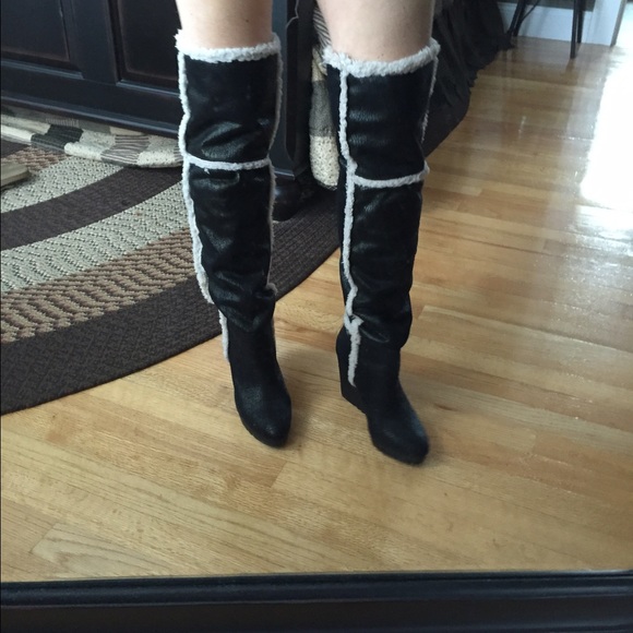 Calvin Klein wedge boots size 6 worn once