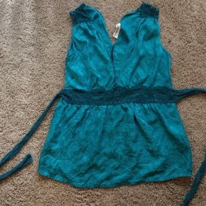 Teal tank with back tie