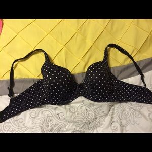 Black with white polka dot bra