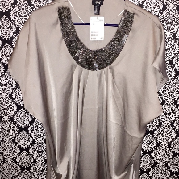 NWT H&M , polyester silver beaded, blouse 4, dress